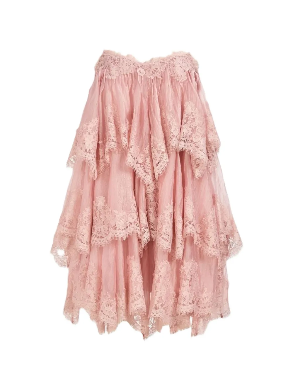 Aje Ophelia layered lace-trimmed dress - Rosa