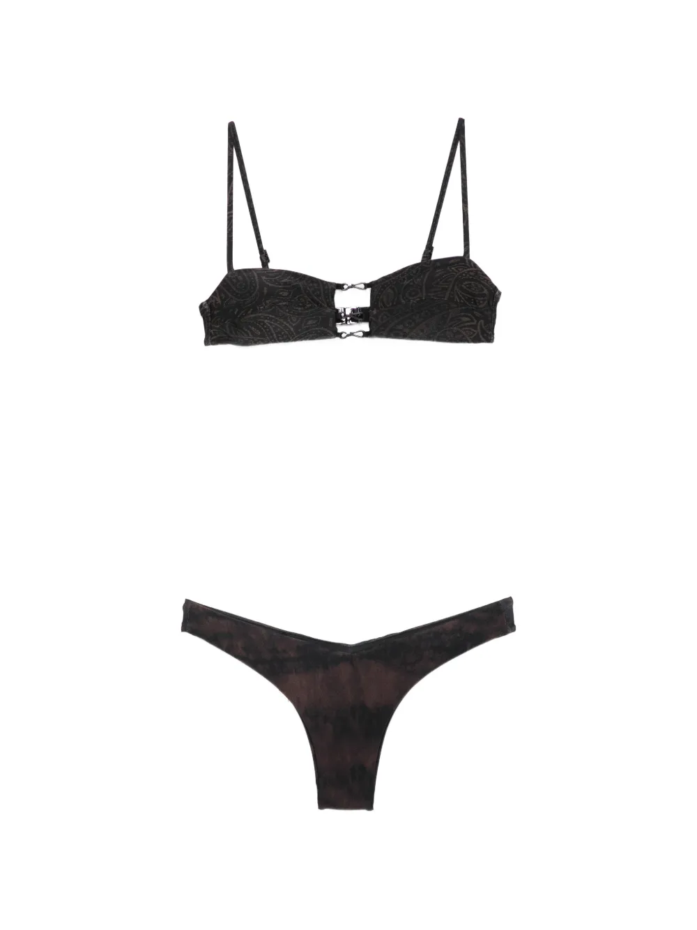 Cia Marítima All Black paisley-print bikini - Nero