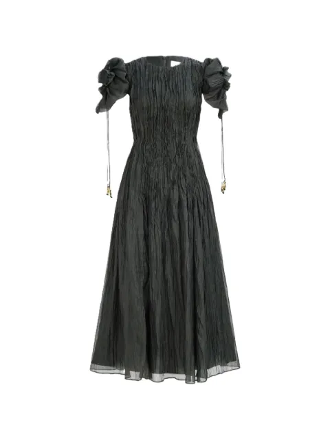 Aje Angeli pintuck puff sleeve midi dress