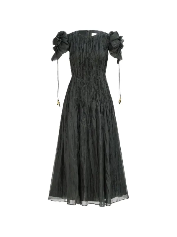 Angeli Midi Dress In Colour Hunter Green Size 6 - Womens Designer Dresses | Aje