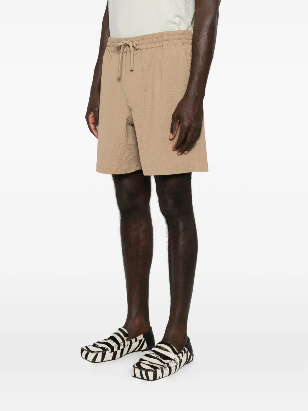Maison Kitsuné pocket drawstring shorts Beige