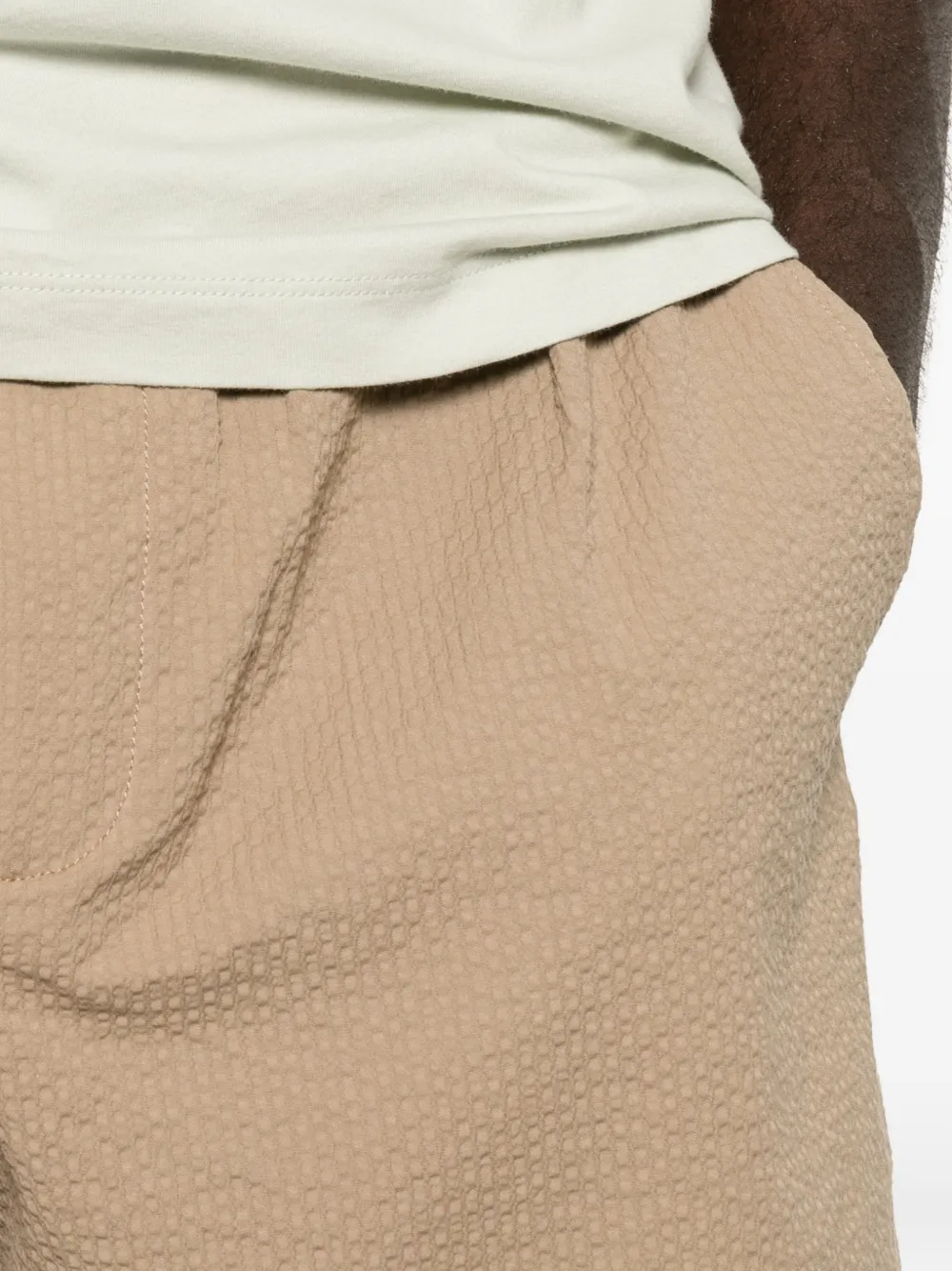 Maison Kitsuné pocket drawstring shorts Beige