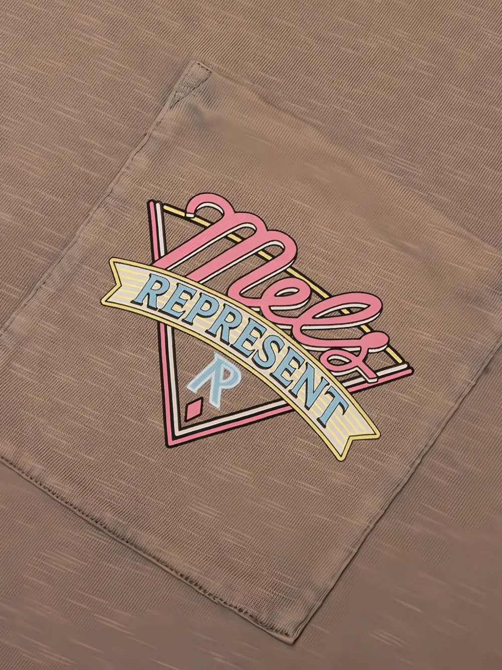 Represent x Mel's Diner T-shirt met grafische print en zak Bruin