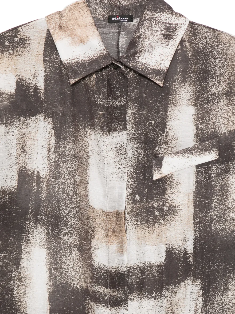  Kiton Camisa Con Estampado Abstracto - Negro 