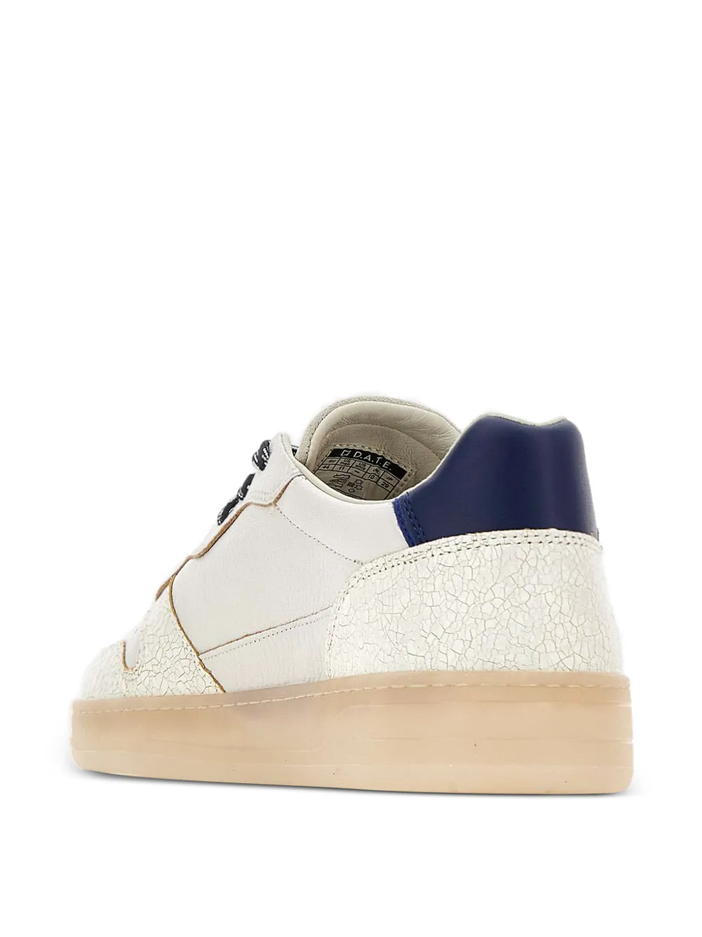 D.A.T.E. Court 2.0 leren sneakers met gebarsten effect Beige
