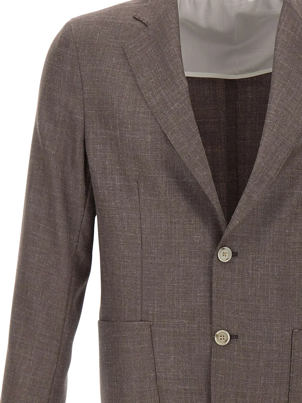 Barba Easy J Mono blazer met opgestikte zakken Bruin