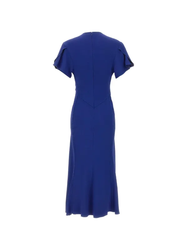 Victoria Beckham Eve Midi Dress In Bright Indigo - 8 - Womens