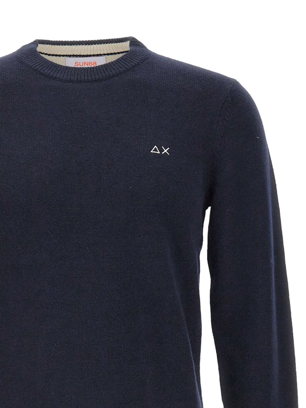 Sun68 Trui met logodetail Blauw