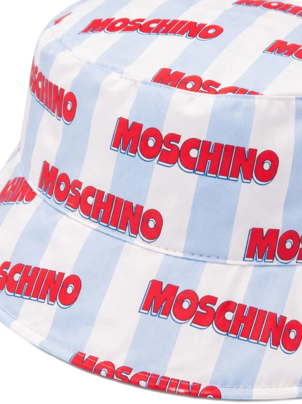 Moschino Kids Vissershoed met logoprint Wit