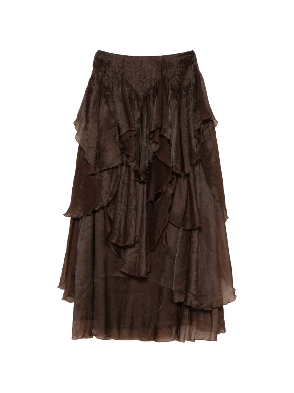 Aje Leigh tiered maxi skirt - Marrone