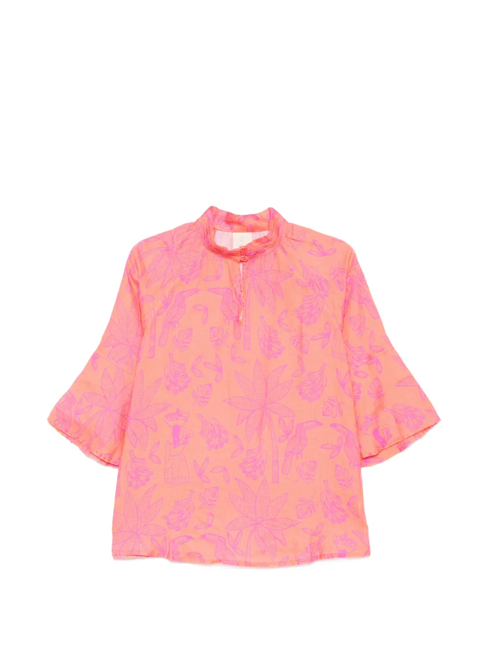 NIMO WITH LOVE tropical-print ruffled blouse - Arancione