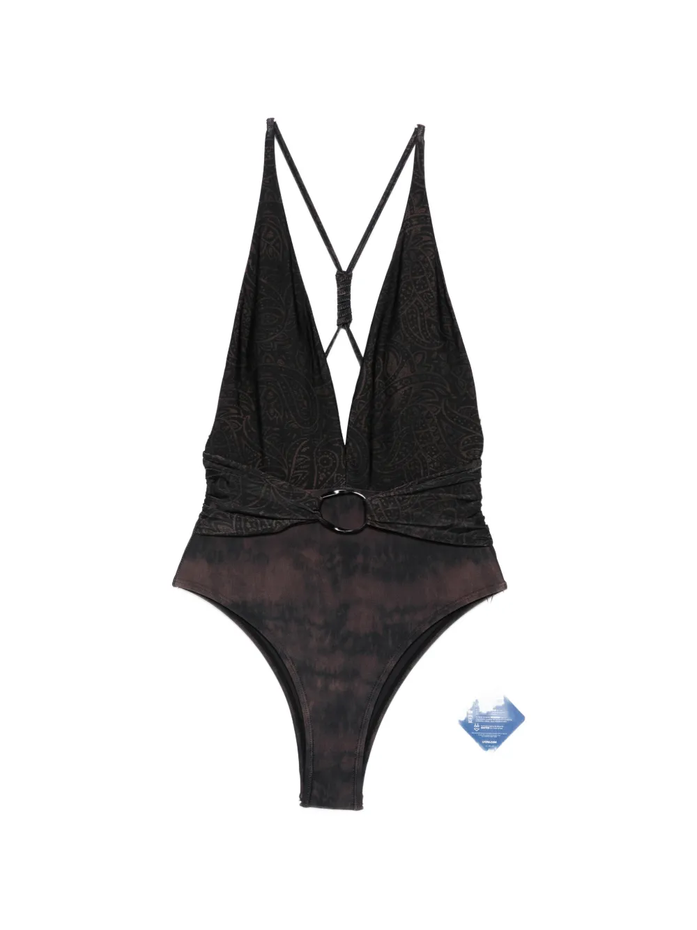 Cia Marítima All Black paisley-print swimsuit - Nero