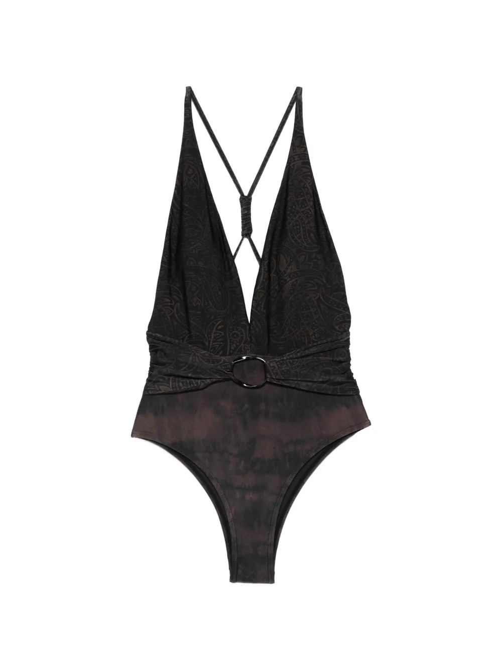 Cia Marítima All Black paisley-print swimsuit - Nero