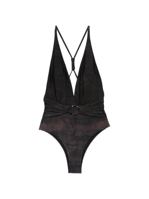 Cia Marítima All Black paisley-print swimsuit