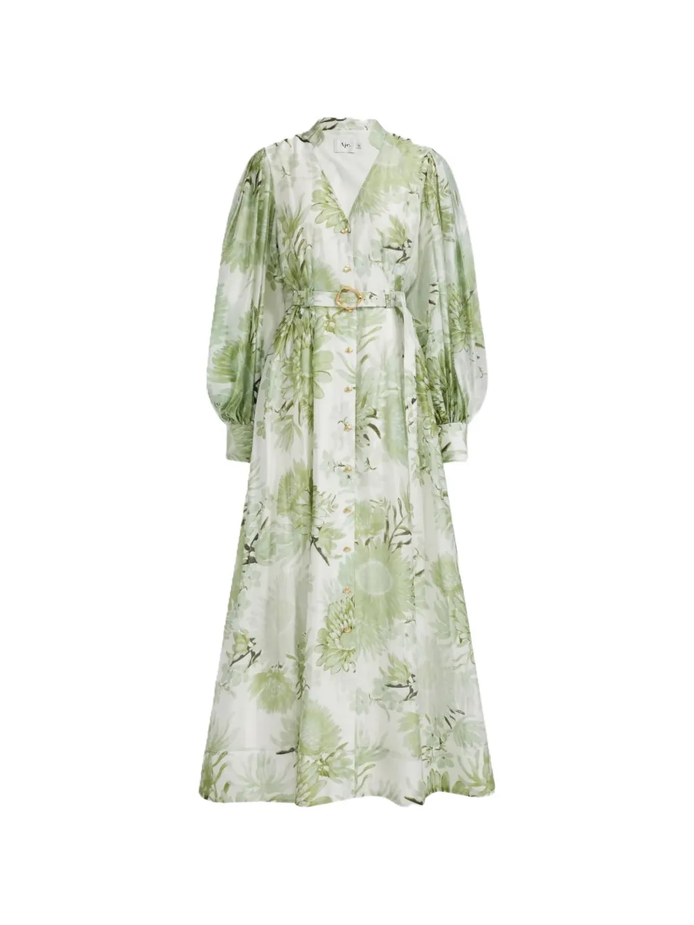 Aje Reflector blouson sleeves floral dress - Verde
