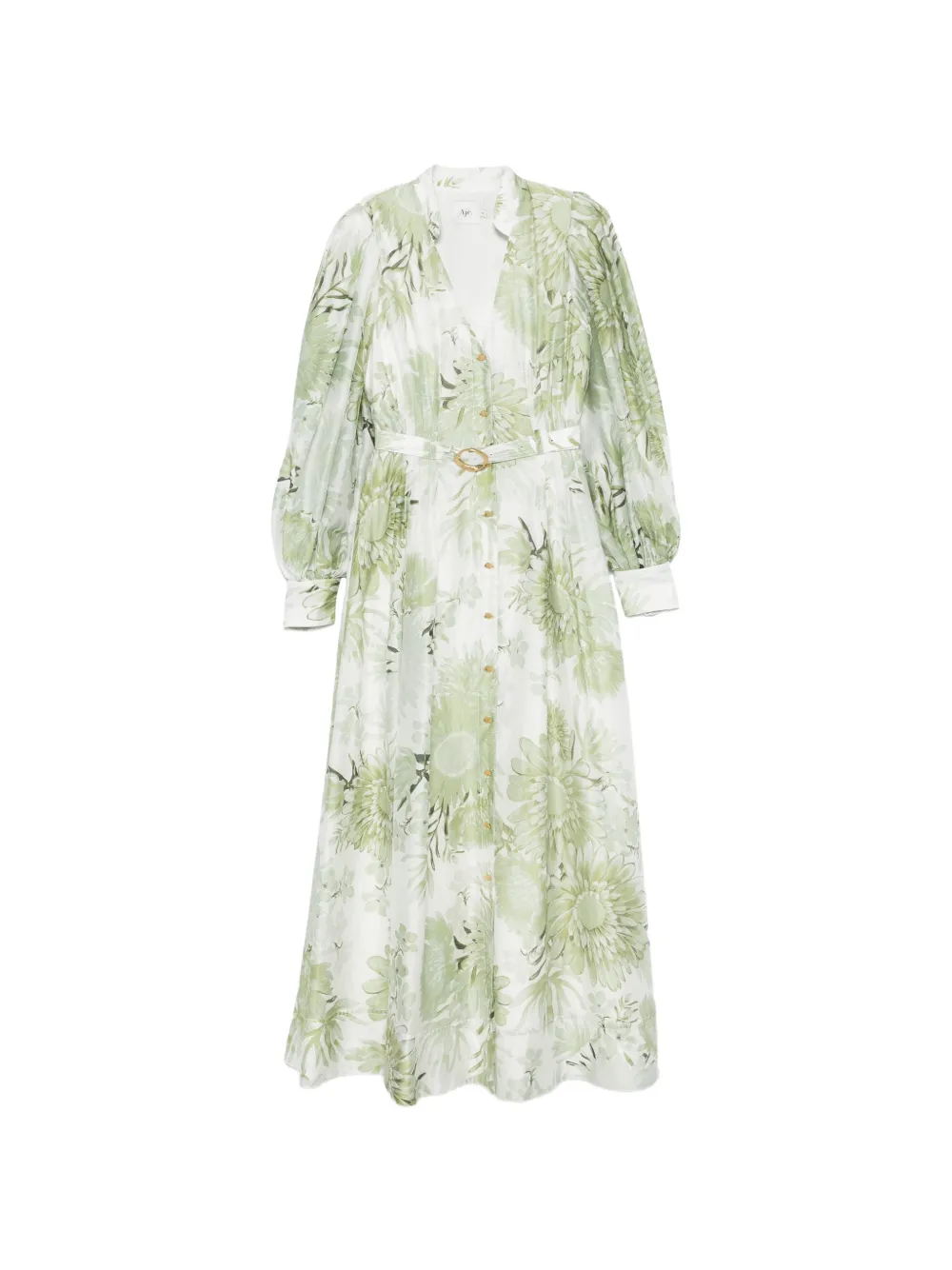Aje Reflector blouson sleeves floral dress - Verde