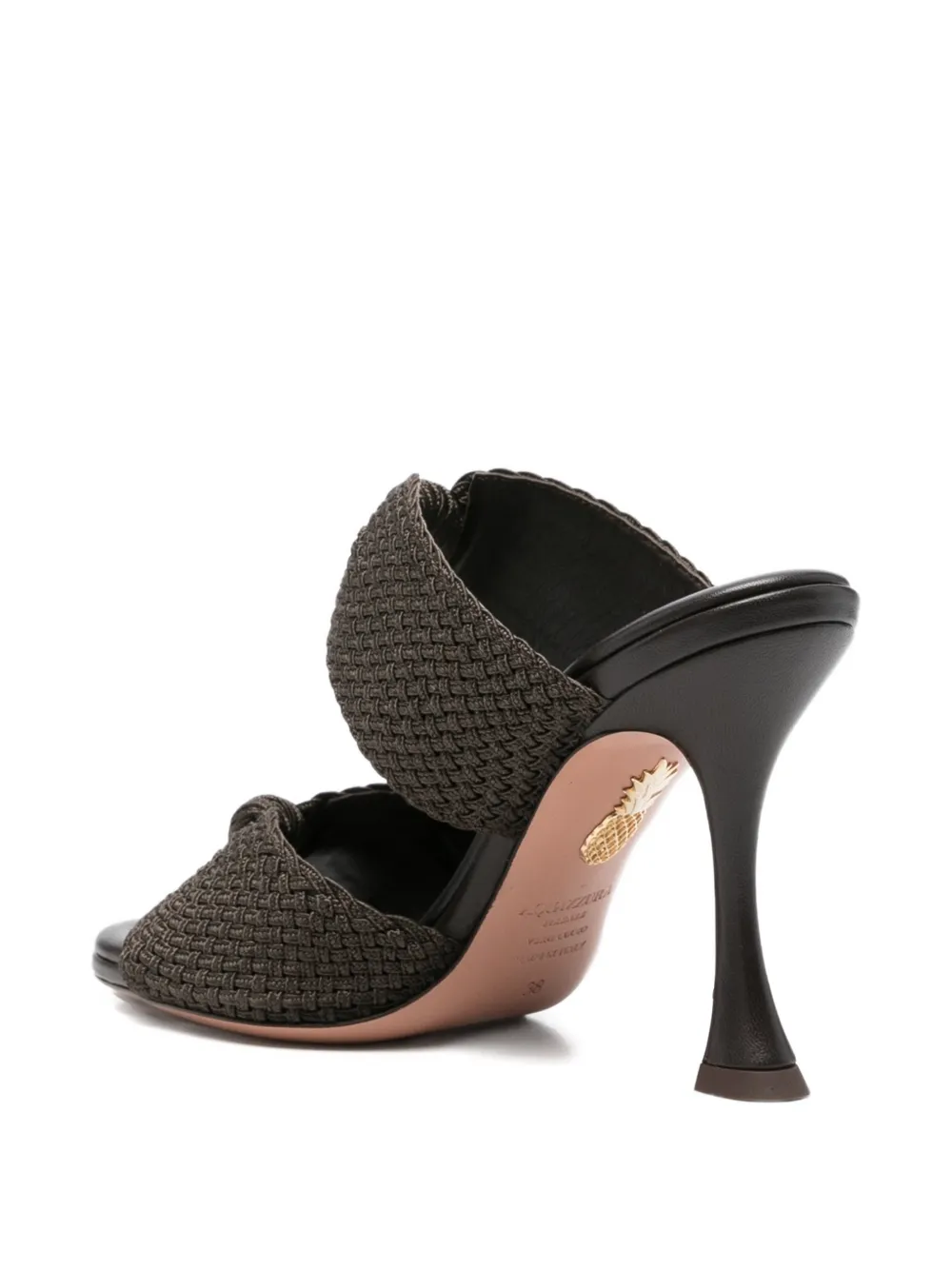 Aquazzura knot-detail woven sandals Zwart