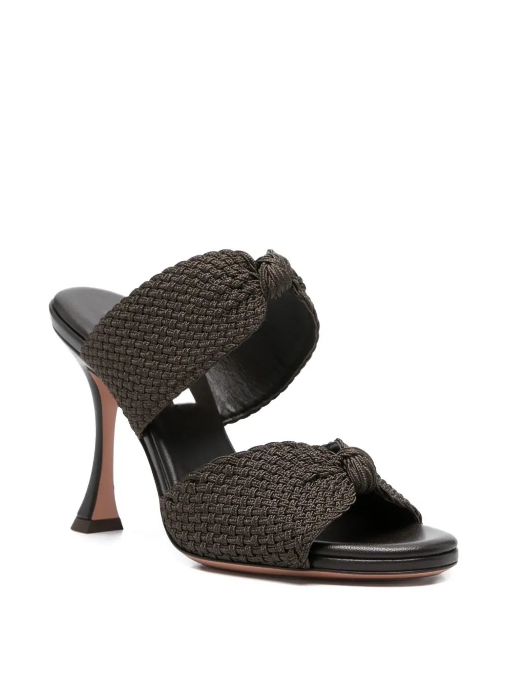 Aquazzura knot-detail woven sandals Zwart