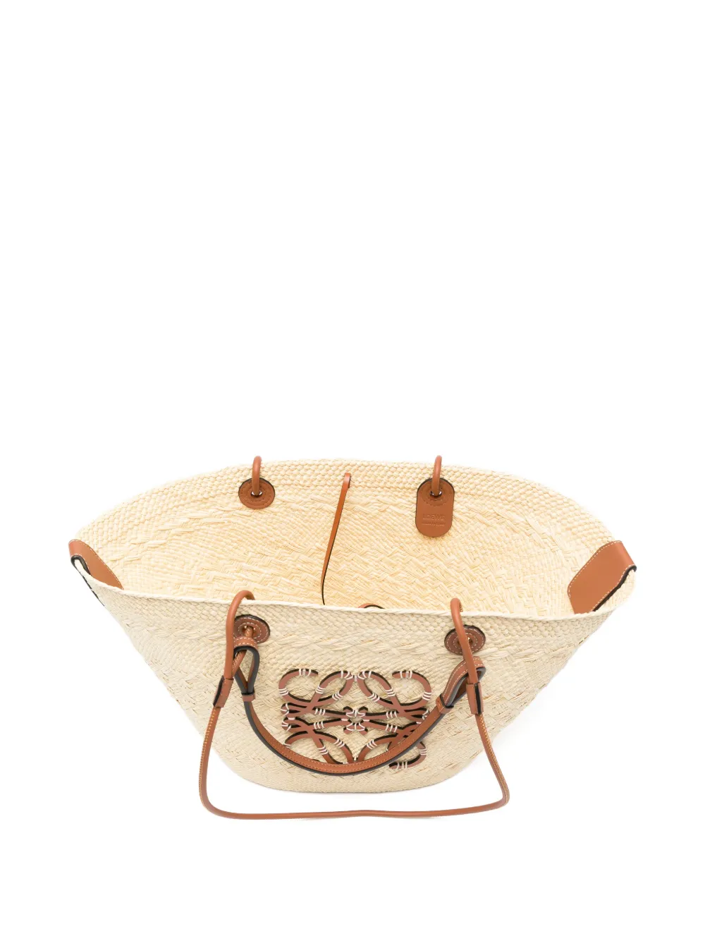 LOEWE Medium Anagram Basket raffia shopper Beige