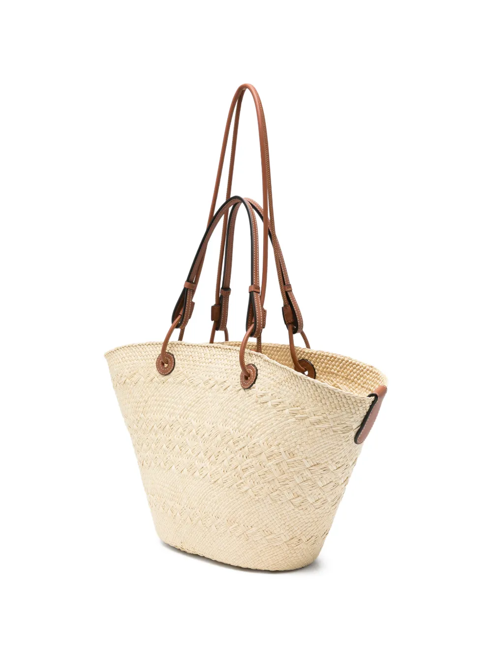 LOEWE Medium Anagram Basket raffia shopper Beige