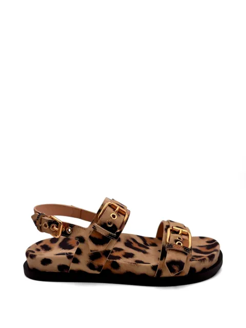 AGL Cristina leopard-print buckle-strap sandals