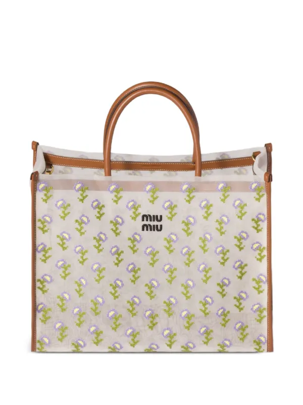 Miu Miu メッシュ ショッピングバッグ | ホワイト | FARFETCH JP