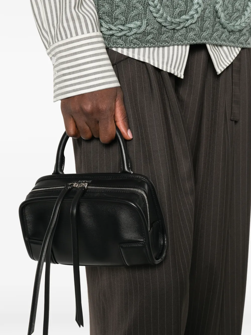 LOEWE Amazona 180 mini-tas van zacht kalfsleer Zwart