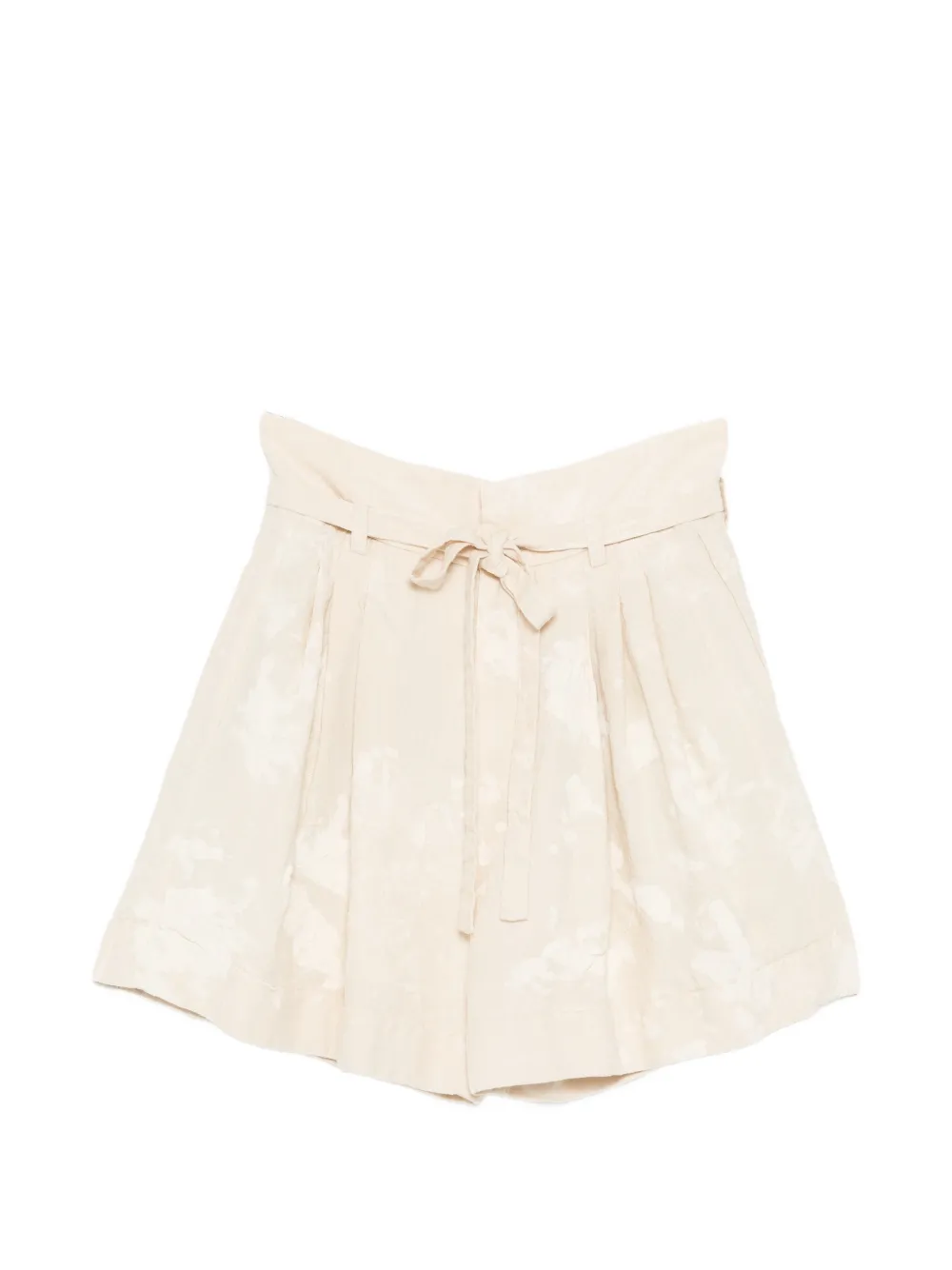 Ziggy Chen belted pleated shorts - Toni neutri