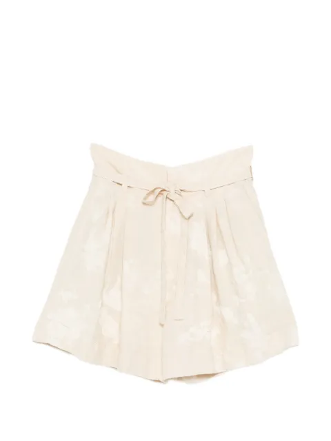 Ziggy Chen belted pleated shorts
