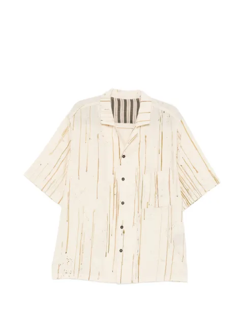 Ziggy Chen paint-drip camp-collar shirt