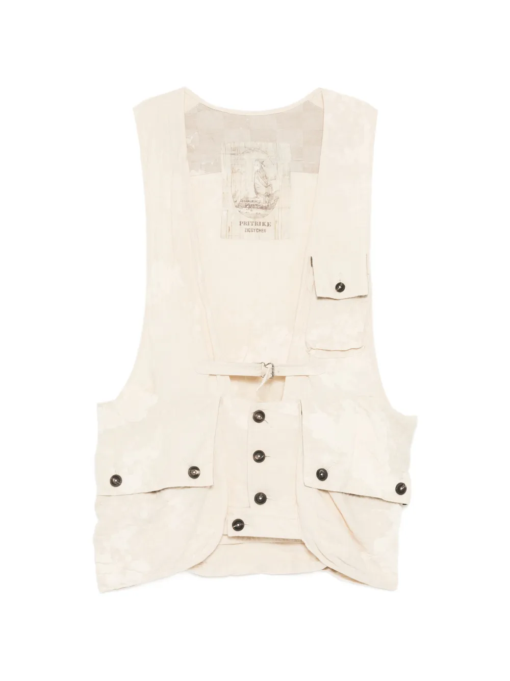 Ziggy Chen belted multi-pocket gilets - Toni neutri