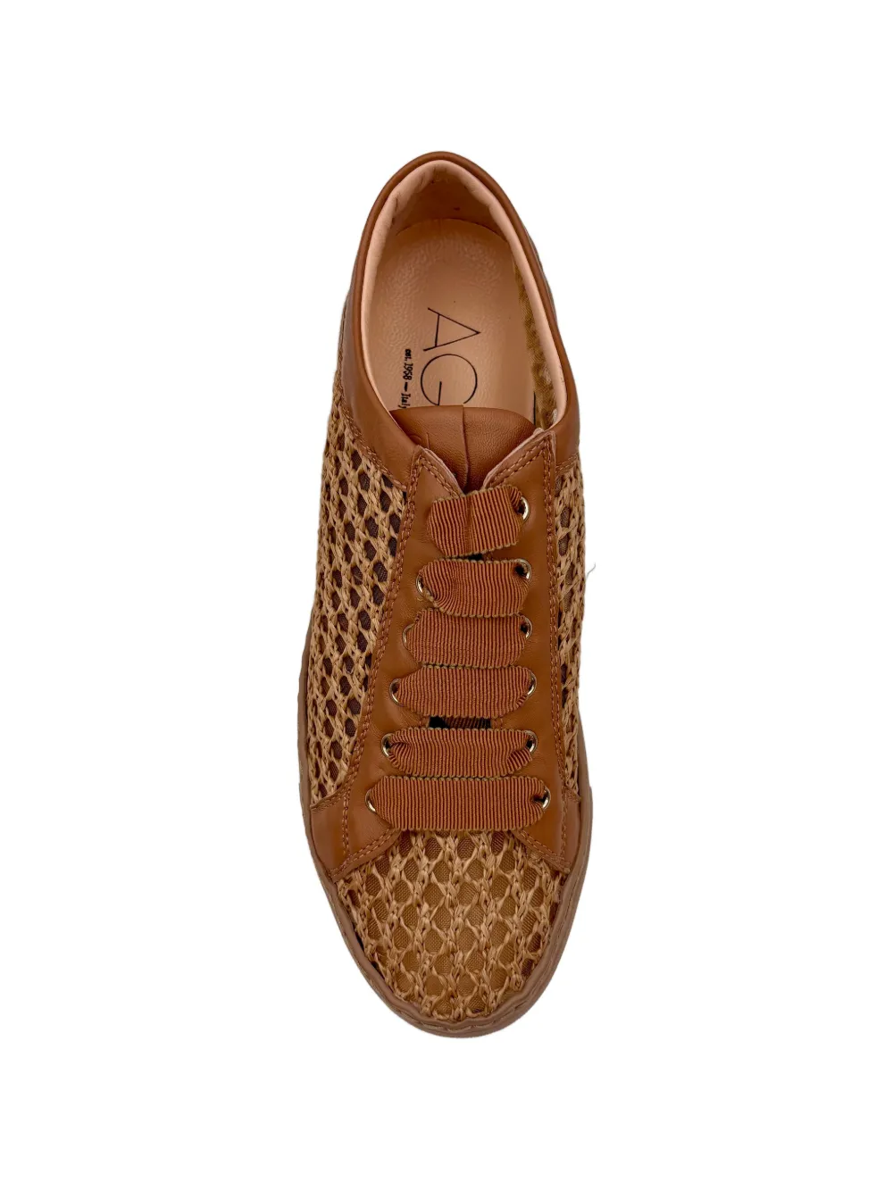 AGL mesh-panel leather-trim sneakers Beige