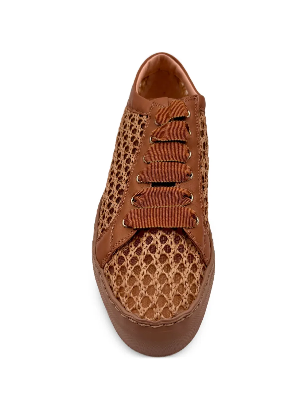 AGL mesh-panel leather-trim sneakers Beige