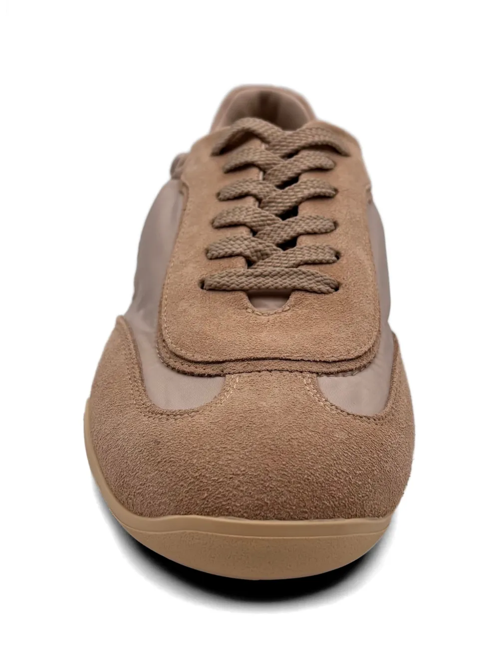 Vic Matie suede-panelled elasticated-collar sneakers Beige