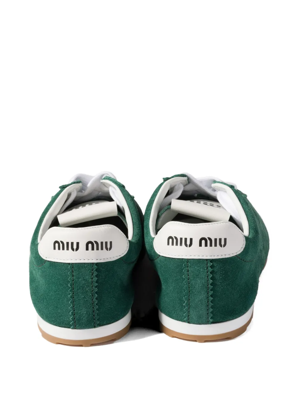 Miu Plume suède sneakers Groen