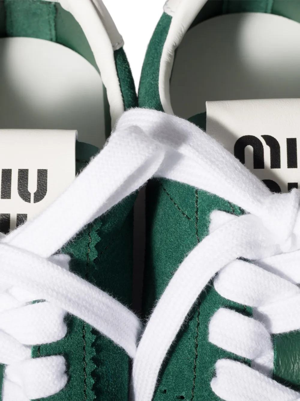 Miu Plume suède sneakers Groen