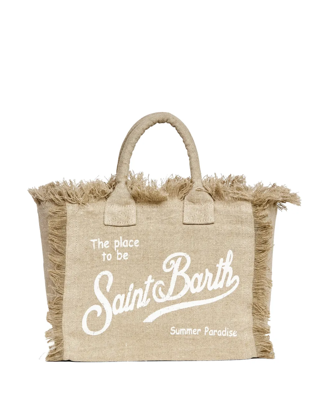 MC2 Saint Barth Colette shopper met franje Beige