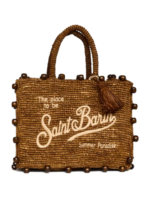 MC2 Saint Barth Colette bead-embellished raffia tote bag