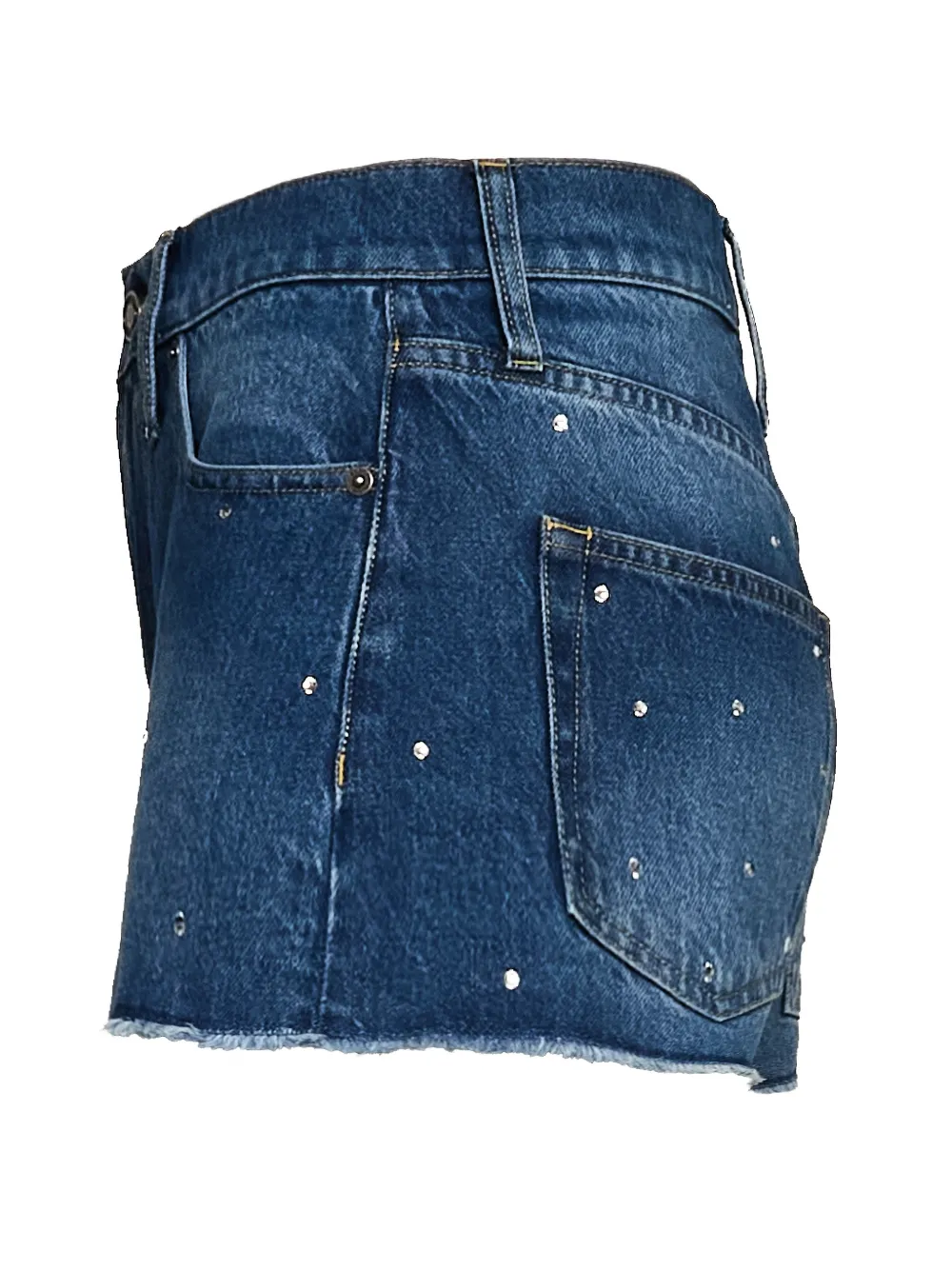  Mc2 Saint Barth Pantalones Vaqueros Cortos Musa Con Apliques De Strass - Azul 