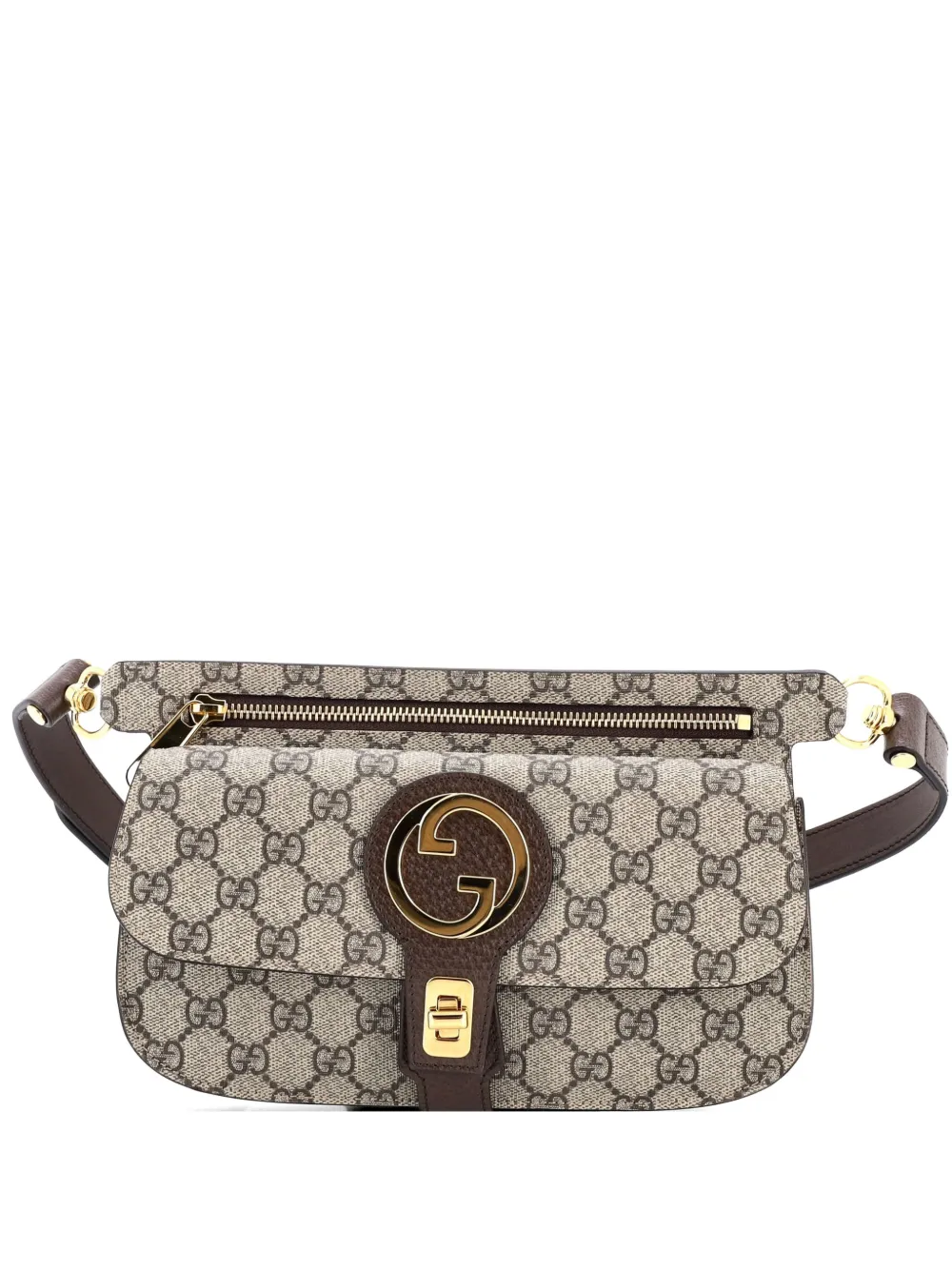 Gucci Pre-Owned Blondie Flap Pocket GG Coated Canvas belt bag - Marrone
