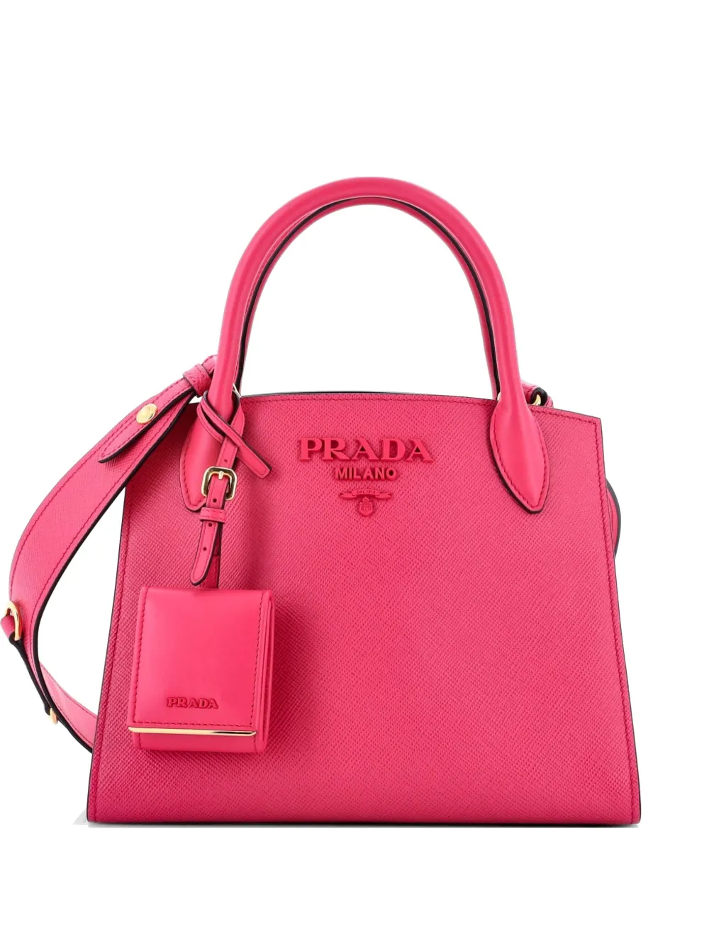 Prada Pre-Owned Monochrome Saffiano with City Calf Small tote bag - Rosa