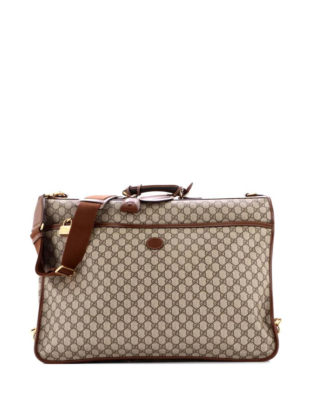 Gucci Pre-Owned Retro Interlocking G Garment Bag GG Coated Canvas travel bag - Marrone