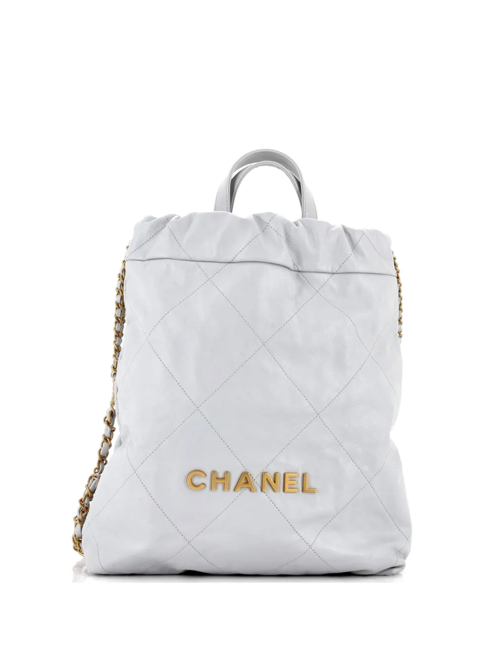 CHANEL Pre-Owned 22 Chain Quilted Calfskin Medium backpack - Blu
