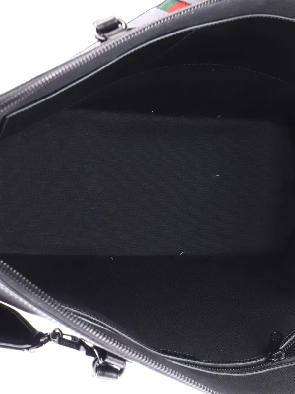 Gucci Pre-Owned Horsebit 1955 Web Duffle Bag Leather Large Travel