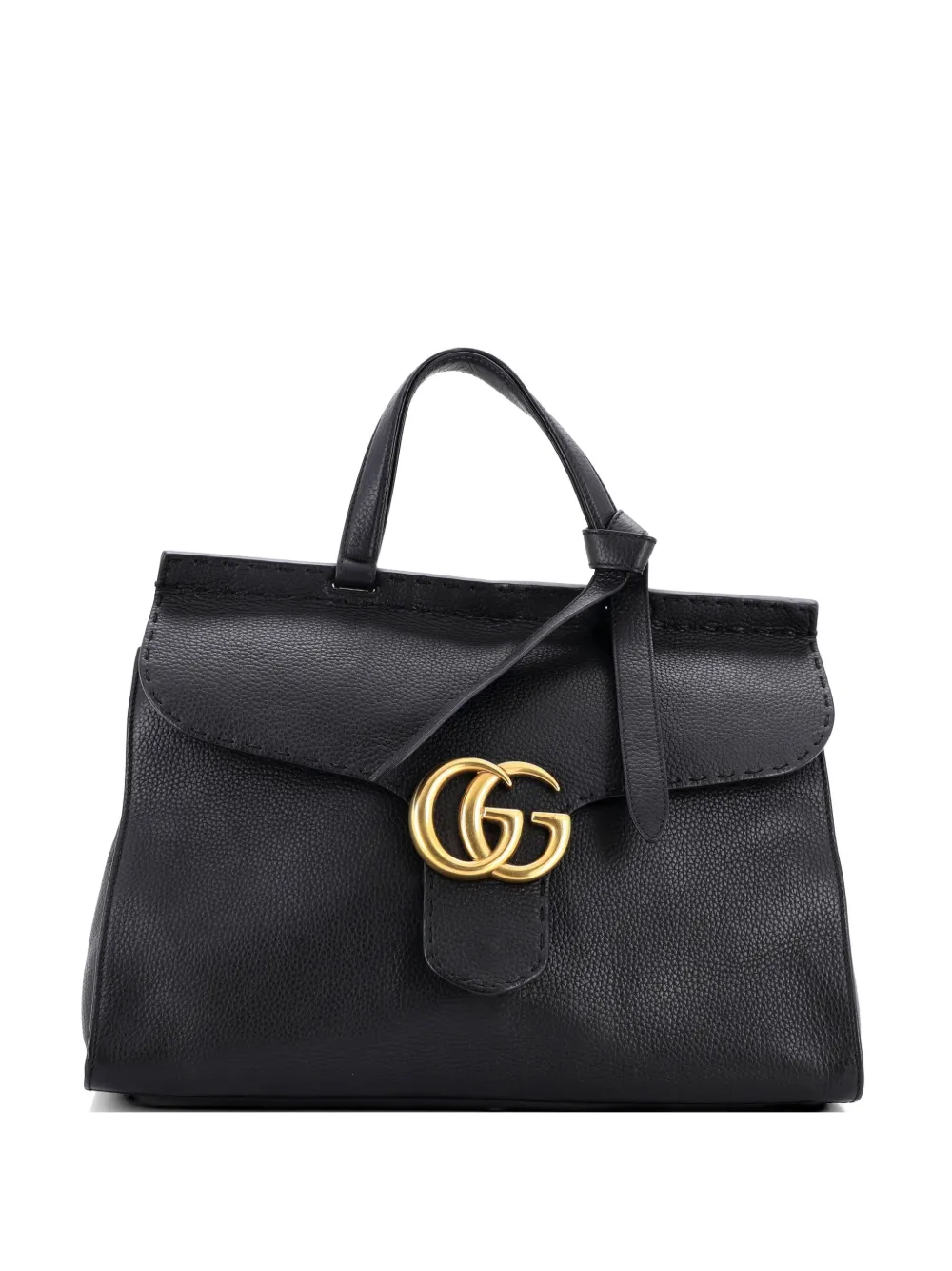 Gucci Pre-Owned GG Marmont Top Handle Bag Leather Medium satchel - Schwarz