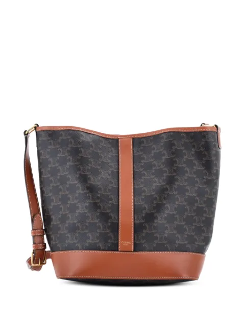 Celine Pre-Owned Triomphe Coated Canvas Medium bucket bag