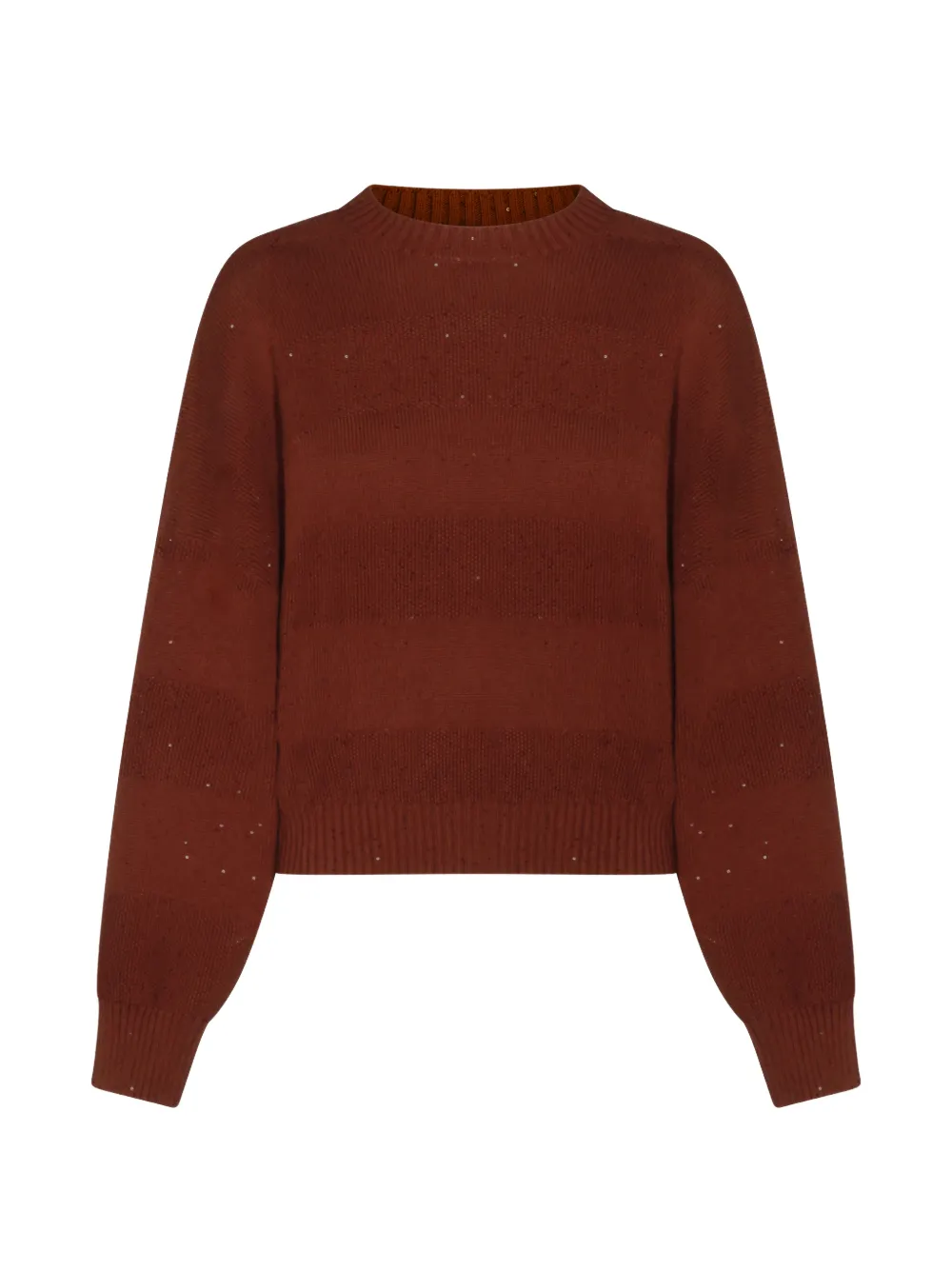 Brunello Cucinelli ribbed trim sweater - Brown