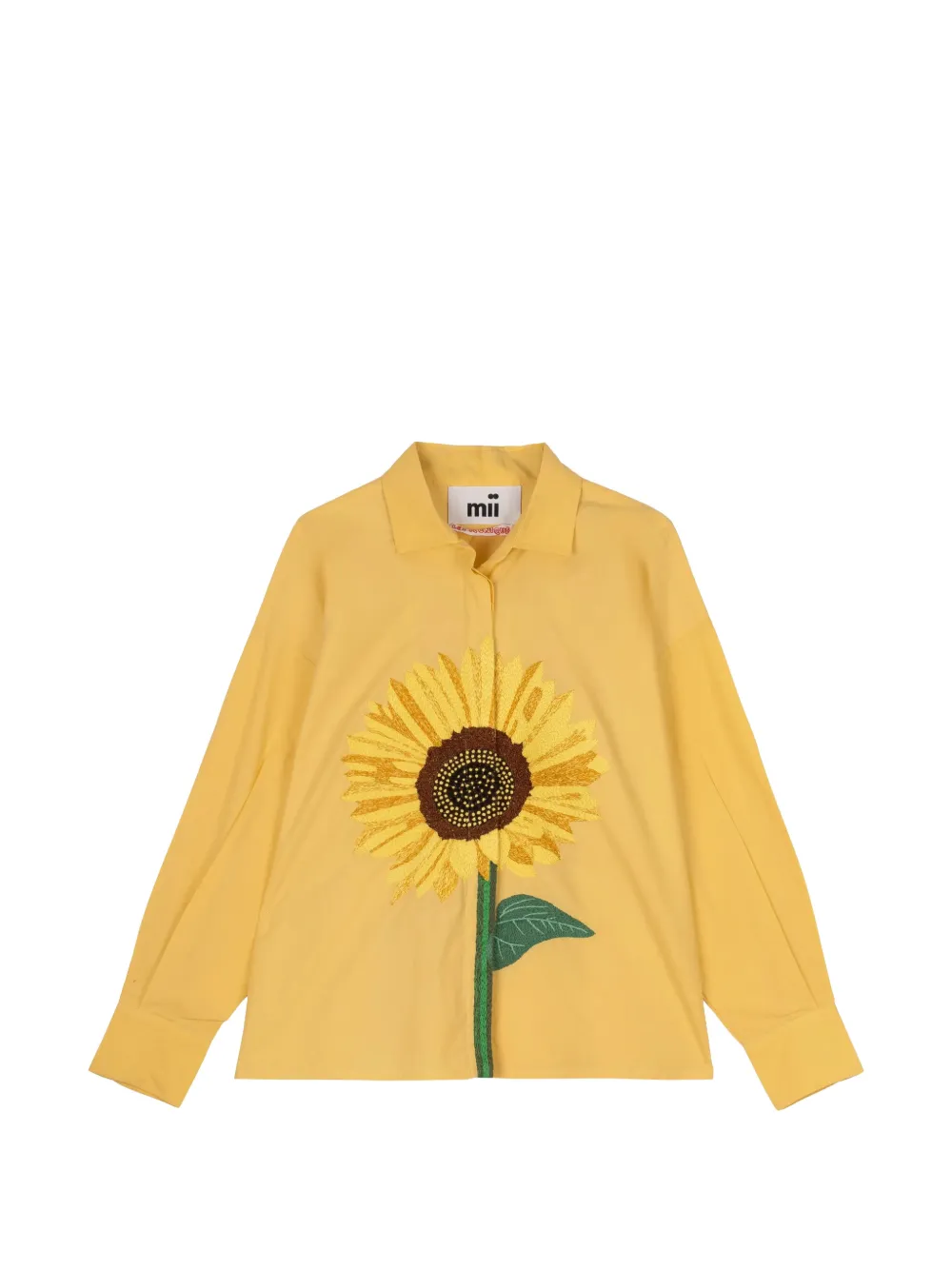 mii Greta sunflower-embroidered shirt - Gelb