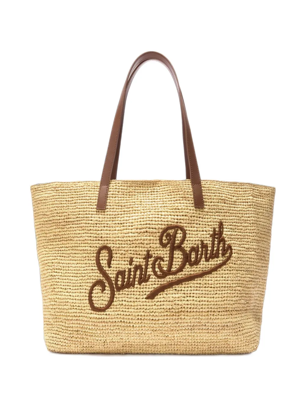MC2 Saint Barth City logo-embroidered raffia tote bag · OS