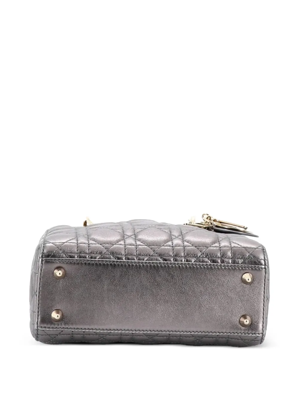 Dior Pre-owned My Abcdior Lady Dior Bag Metallic Cannage Quilt Leather Shoulder Bag, view 4